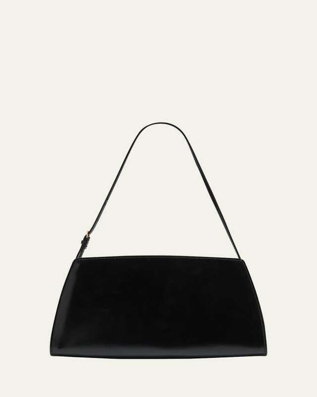 Dalia Baguette Shoulder Bag in Polished Calfskin